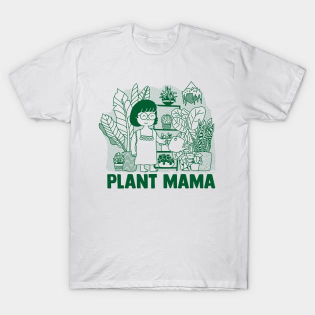 Happy Plant Mama Watering Her Babies -  Cute T-Shirt by ShirtHappens